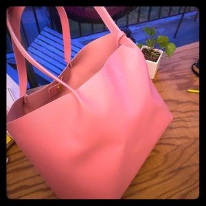 Pink bucket bag